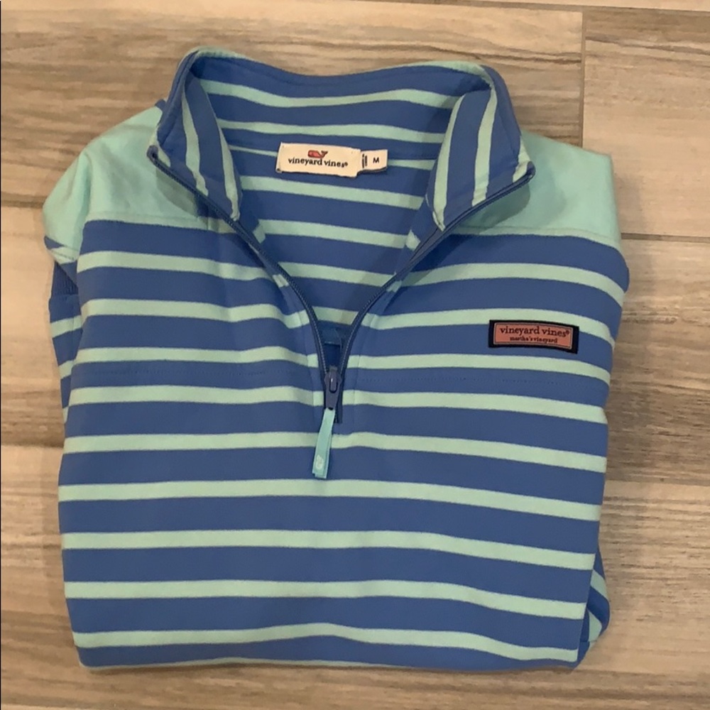 Vineyard vines striped 1/4 zip sweater
